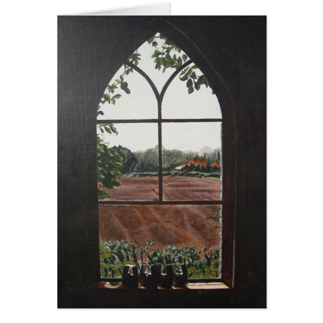 rural landscape view from church window cards (Front)