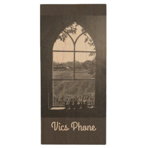 Rural landscape view from church window incipio i wood flash drive