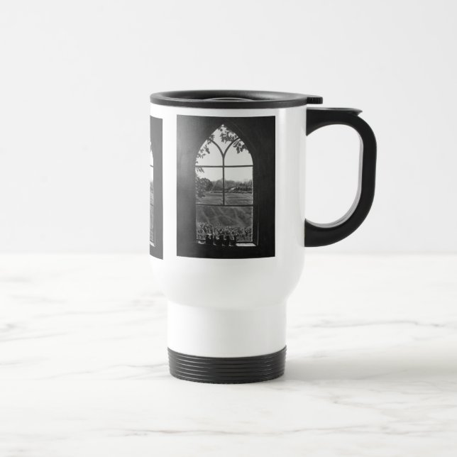 Rural landscape view from church window travel mug (Right)