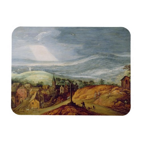 Rural Landscape with a Pilgrim Kneeling Before the Magnet