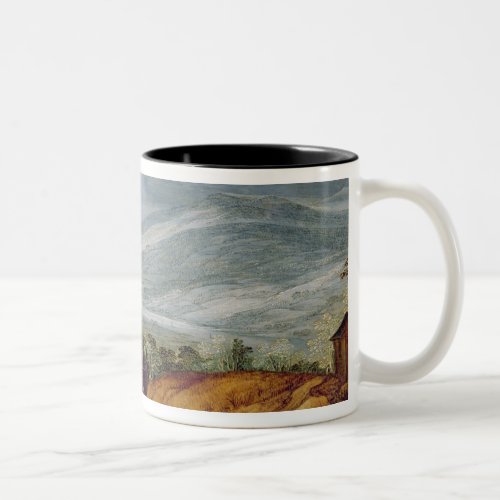 Rural Landscape with a Pilgrim Kneeling Before the Two_Tone Coffee Mug