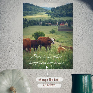 Rural landscape with cows poster