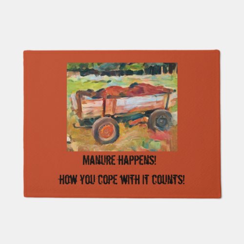  rural life manure cart AI enhanced photo  Doormat