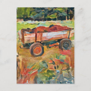  rural life: manure cart,  enhanced photo  postcard