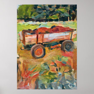  rural life manure cart, enhanced photo poster