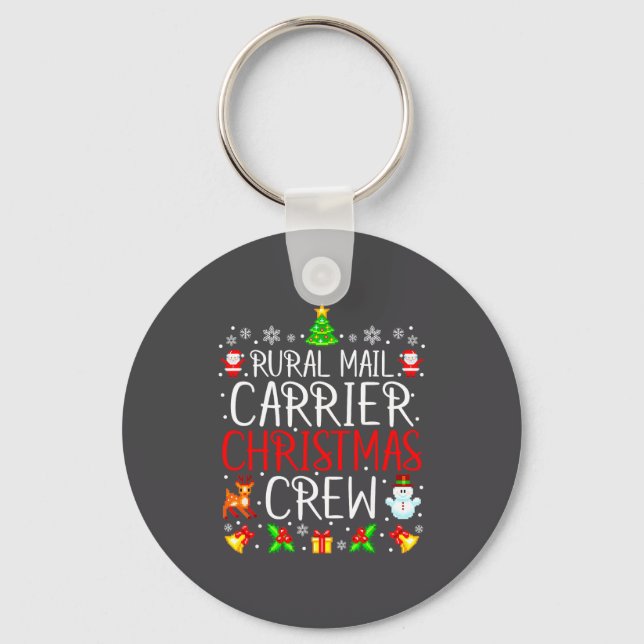Rural Mail Carrier Christmas Crew Matching Xmas Ma Keychain (Front)