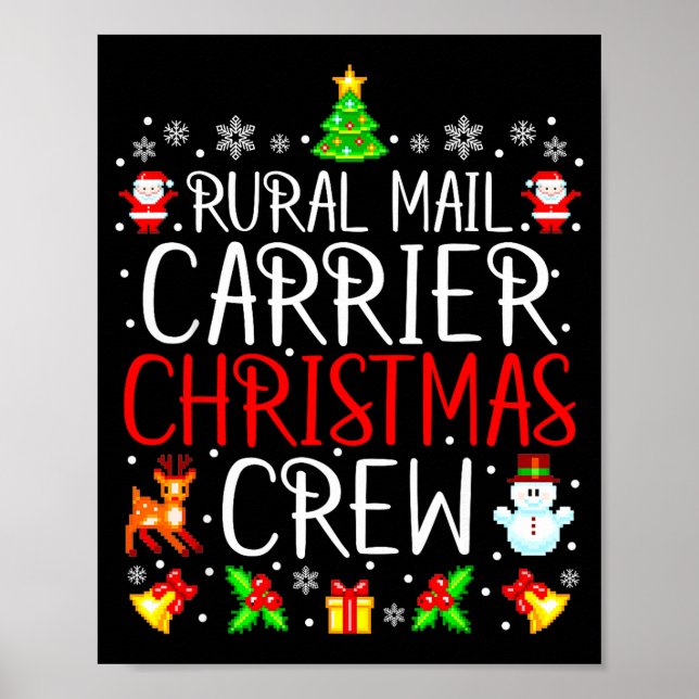 Rural Mail Carrier Christmas Crew Matching Xmas Ma Poster (Front)