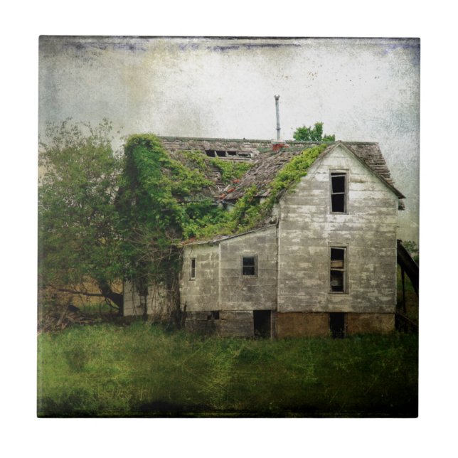 Rural Missouri Abandoned House Ceramic Tile (Front)