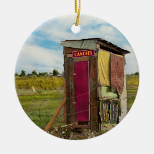 Rural - Outhouse - Free candies 1939 Ceramic Ornament