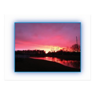 Rural Pink Sunset Postcard