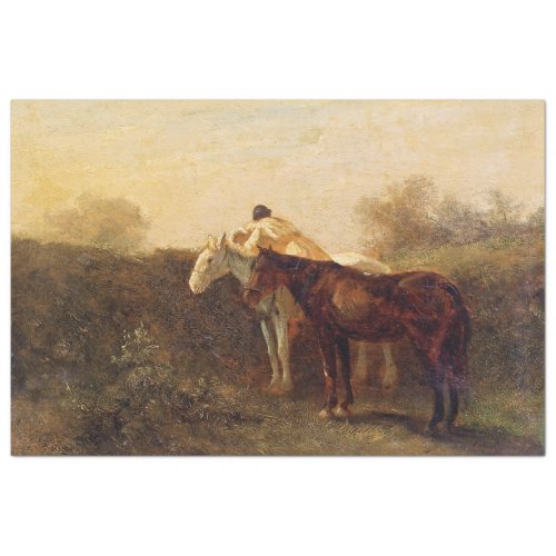Rural Rendezvous Romantic Kiss on Horseback Tissue Paper