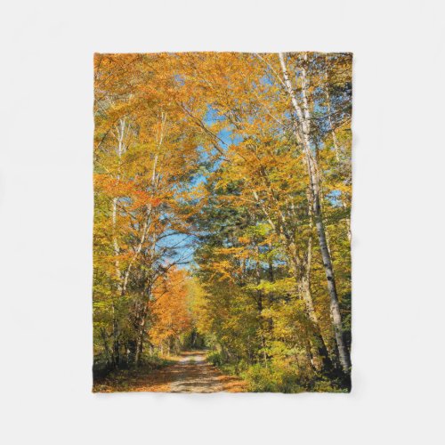 Rural Road Autumn Colors New Hampshire Fleece Blanket