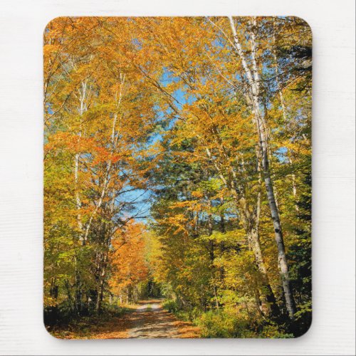 Rural Road Autumn Colors New Hampshire Mouse Pad