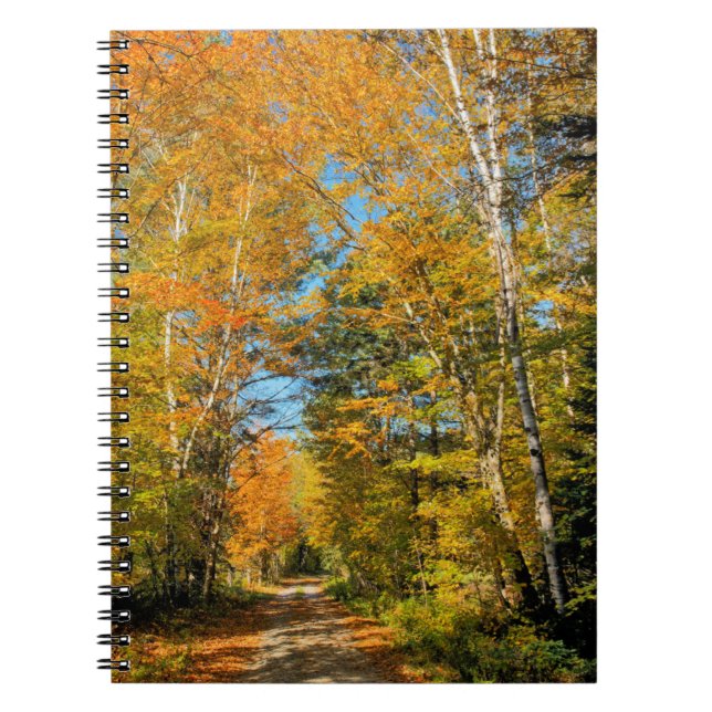Rural Road Autumn Colors New Hampshire Notebook (Front)