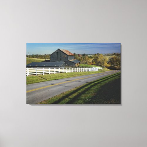 Rural road through Bluegrass region of 2 Canvas Print