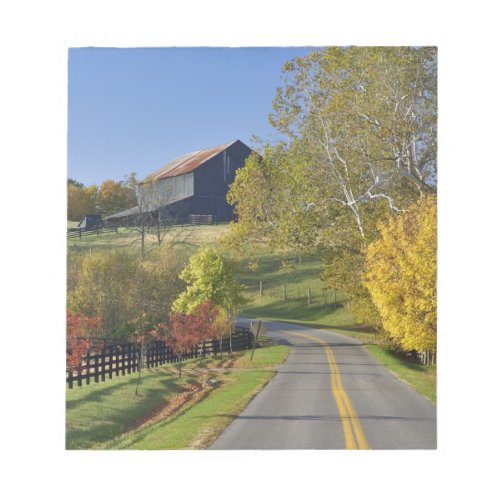 Rural road through Bluegrass region of Kentucky Notepad