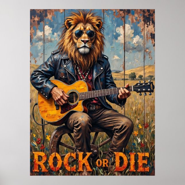 Rural Rockstar: Lion on Wheel Poster (Front)