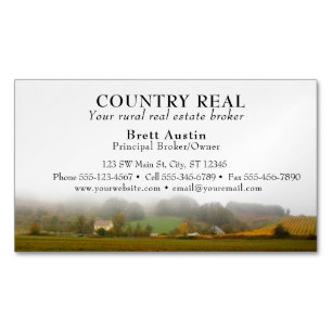 Rural Rustic Country Real Estate Broker Agent Business Card Magnet