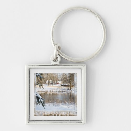 Rural Snow Scene Keychain