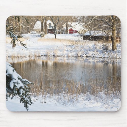 Rural Snow Scene Mouse Pad
