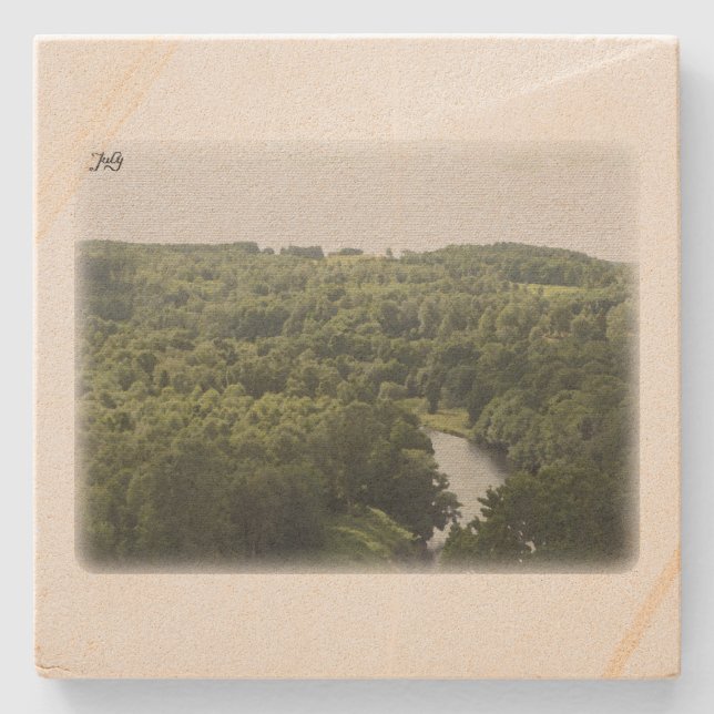 Rural Sweden July Stone Coaster (Front)