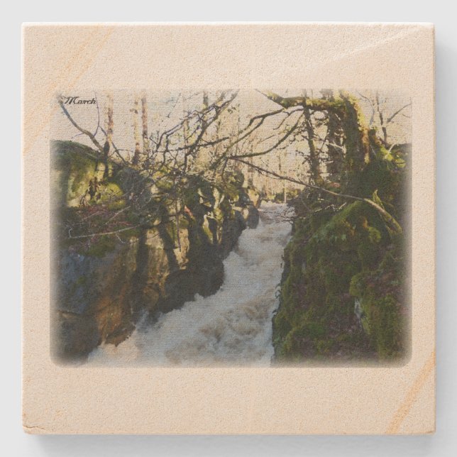 Rural Sweden March Stone Coaster (Front)