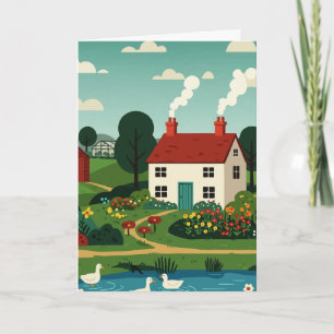 Rural town holiday card