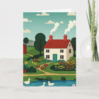 Rural town holiday card