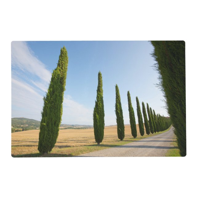 Rural Tree Lined Road, Tuscany Placemat (Front)