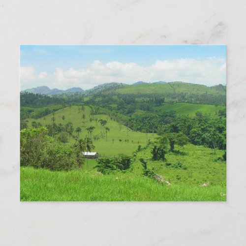 Rural view Dominican Republic postcard