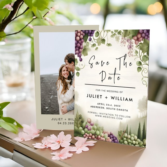 Rural Wood Fruit Ivy Vineyard Wedding Save The Date (Creator Uploaded)
