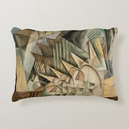 Rush Hour New York by Max Weber Vintage Cubism Accent Pillow