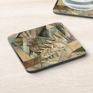Rush Hour, New York by Max Weber, Vintage Cubism Beverage Coaster
