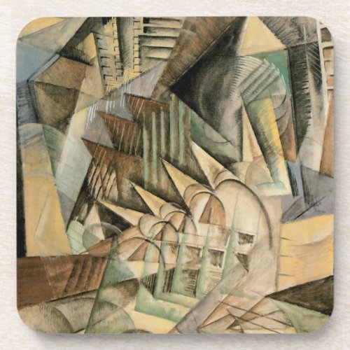 Rush Hour New York by Max Weber Vintage Cubism Beverage Coaster