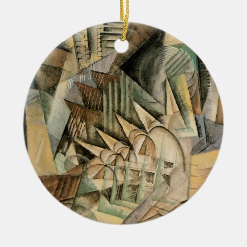 Rush Hour New York by Max Weber Vintage Cubism Ceramic Ornament