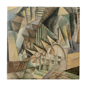 Rush Hour, New York by Max Weber, Vintage Cubism Ceramic Tile