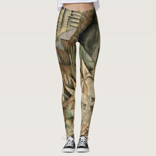 Rush Hour New York by Max Weber Vintage Cubism Leggings