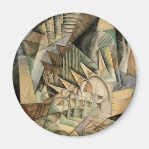 Rush Hour, New York by Max Weber, Vintage Cubism Magnet