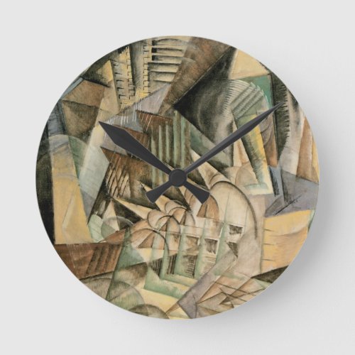 Rush Hour New York by Max Weber Vintage Cubism Round Clock