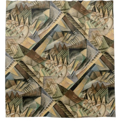 Rush Hour New York by Max Weber Vintage Cubism Shower Curtain