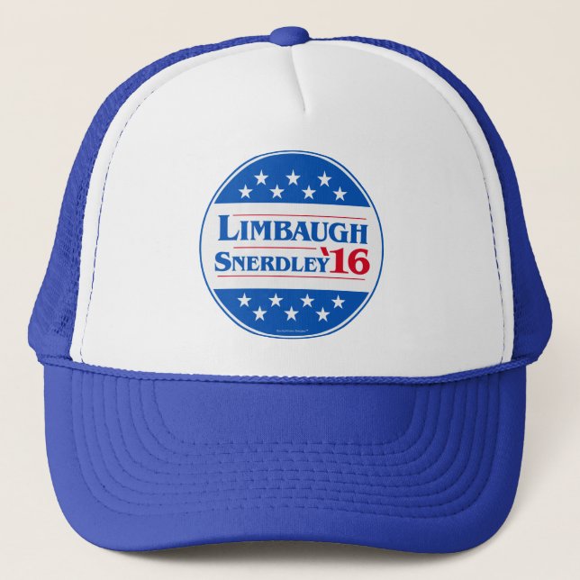 Rush Limbaugh for President Snerdley for VP 2016 Trucker Hat (Front)