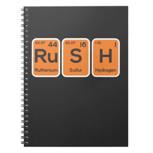Rush Periodic Table Elements Chemistry Pun Notebook