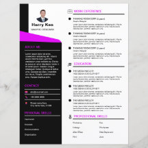 Rush Sorority Modern Resume Template Customizable 