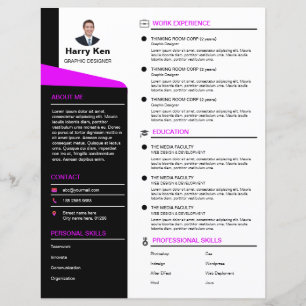 Rush Sorority Modern Resume Template Customizable