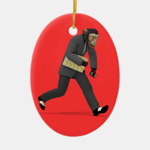 Rush To Monkey Business Ceramic Ornament