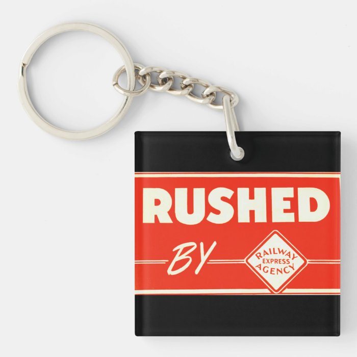 Rushed By Railway Express Agency Square Acrylic Keychains