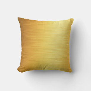 Rushed gold metallic-look throw pillow
