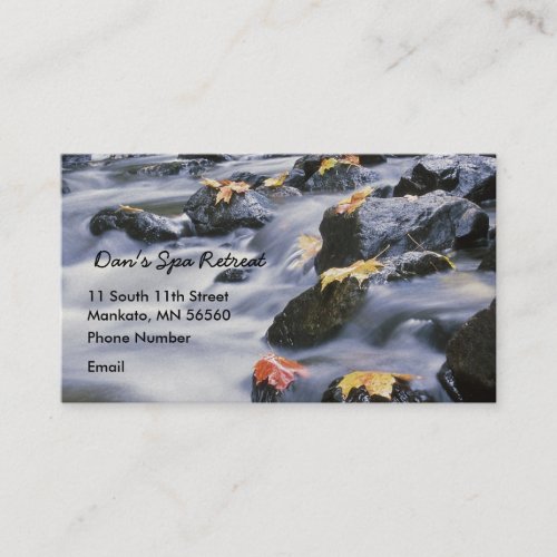 Rushing Rapids with autumn leaves Business Cards