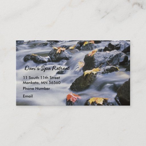Customizable Rushing Rapids with autumn leaves Business Cards