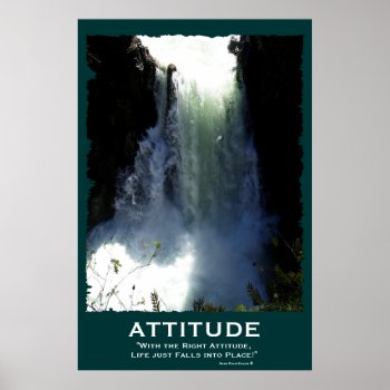 Rushing Waterfall Attitude Motivational Poster by EarthGifts at Zazzle